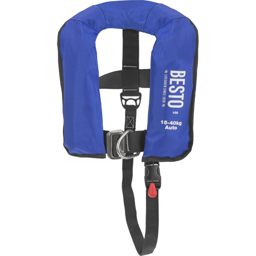 Besto gilet de sauvetage automatique basique 15-40 kg junior bleu foto 1