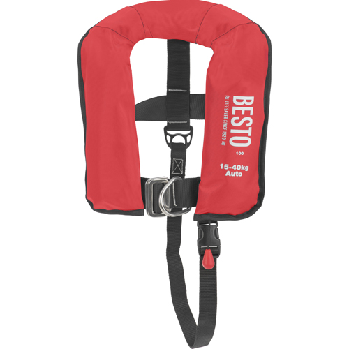 gilet de sauvetage automatique basique 15-40 kg junior rouge
