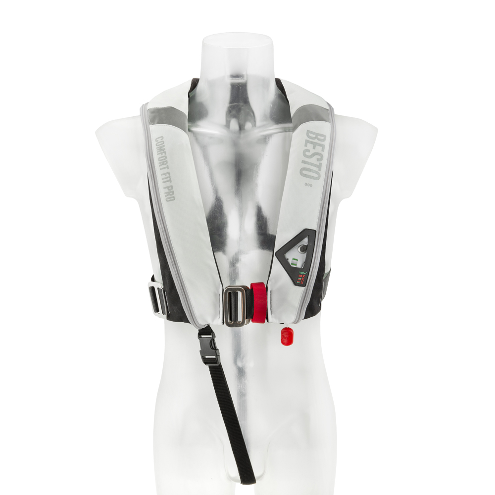 Comfort Fit Pro gilet de sauvetage automatique 300N blanc/noir avec harnai