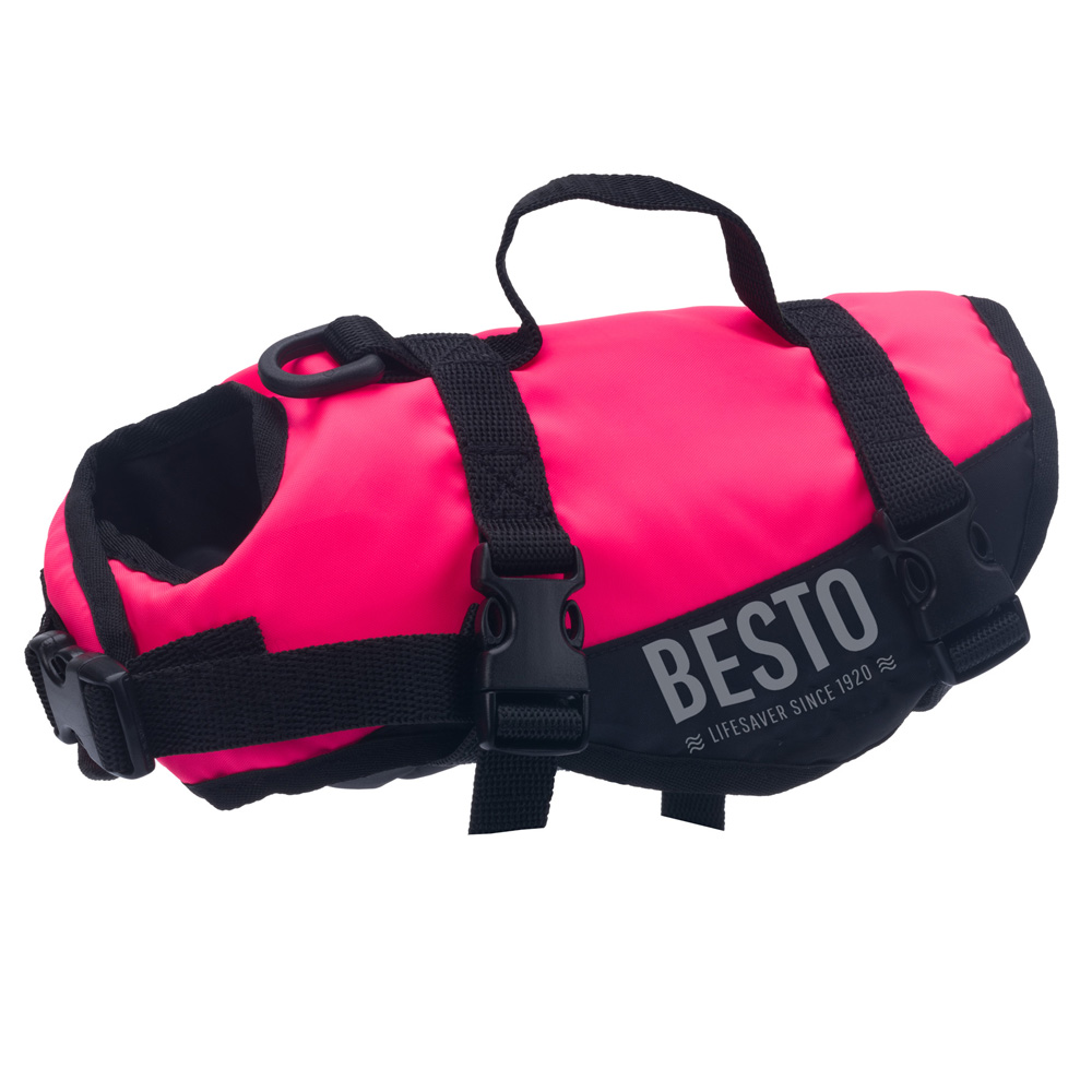 gilet de sauvetage deluxe pour chat rose/noir