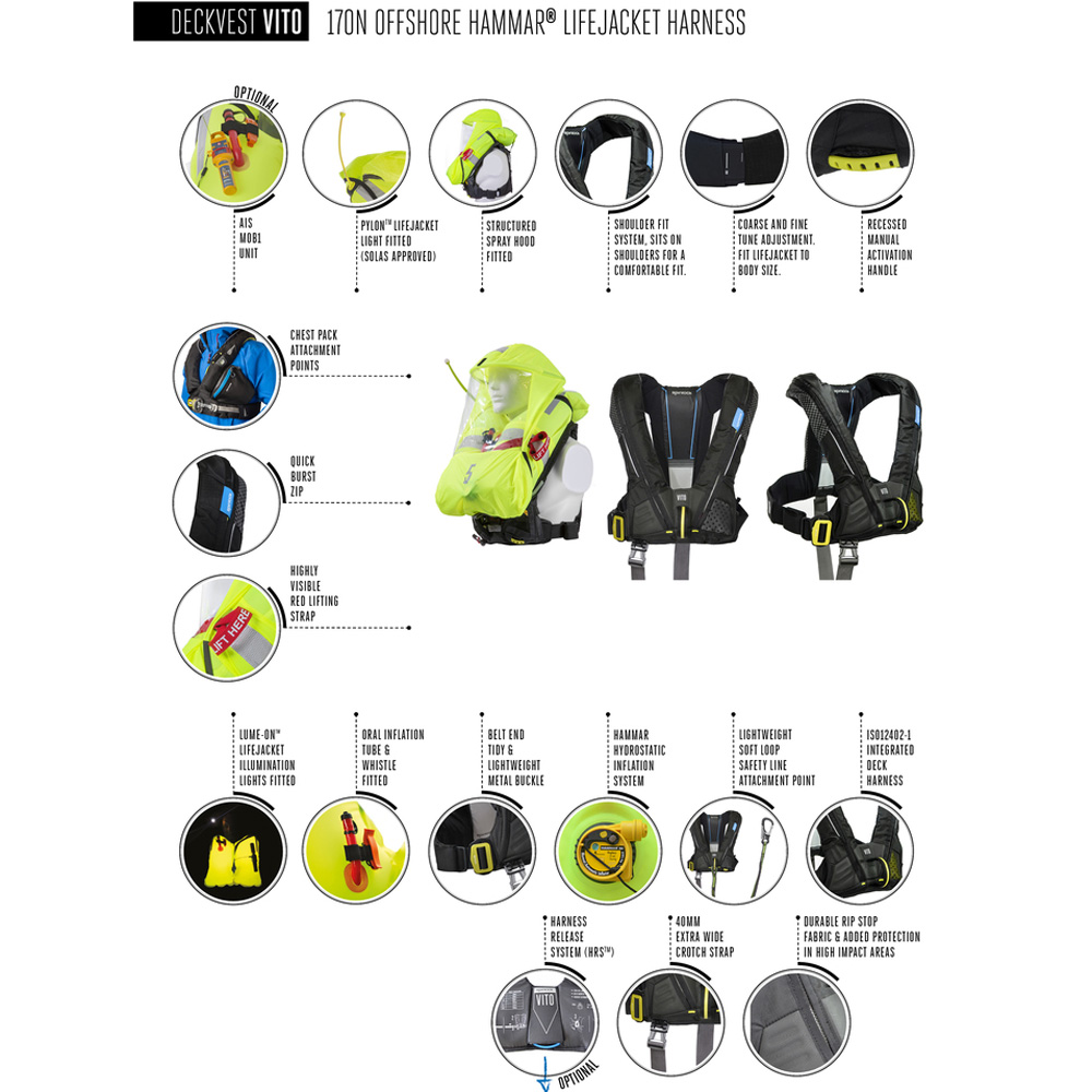 Spinlock Deckvest VITO 275N gilet de sauvetage Hammar Quick Release 4