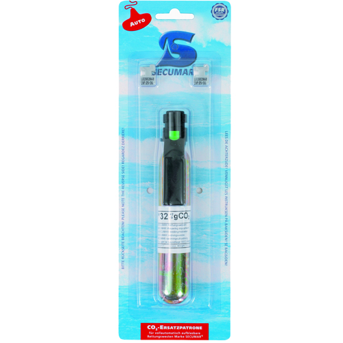 Secumar cartouche co2 32 gr. avec baïonnette + pill-box (2)